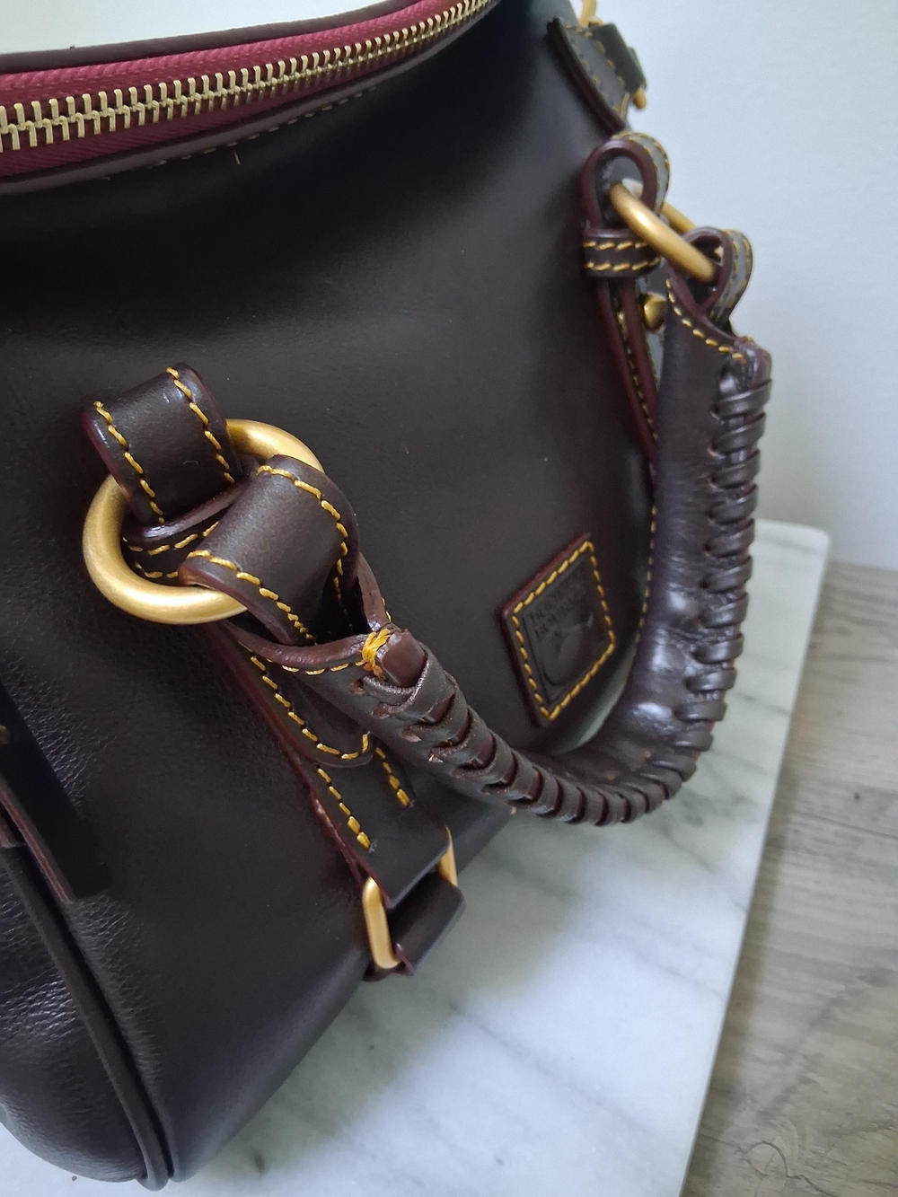 Dooney & Bourke Florentine Micro Satchel Brown Tmoro - Picture 3 of 12